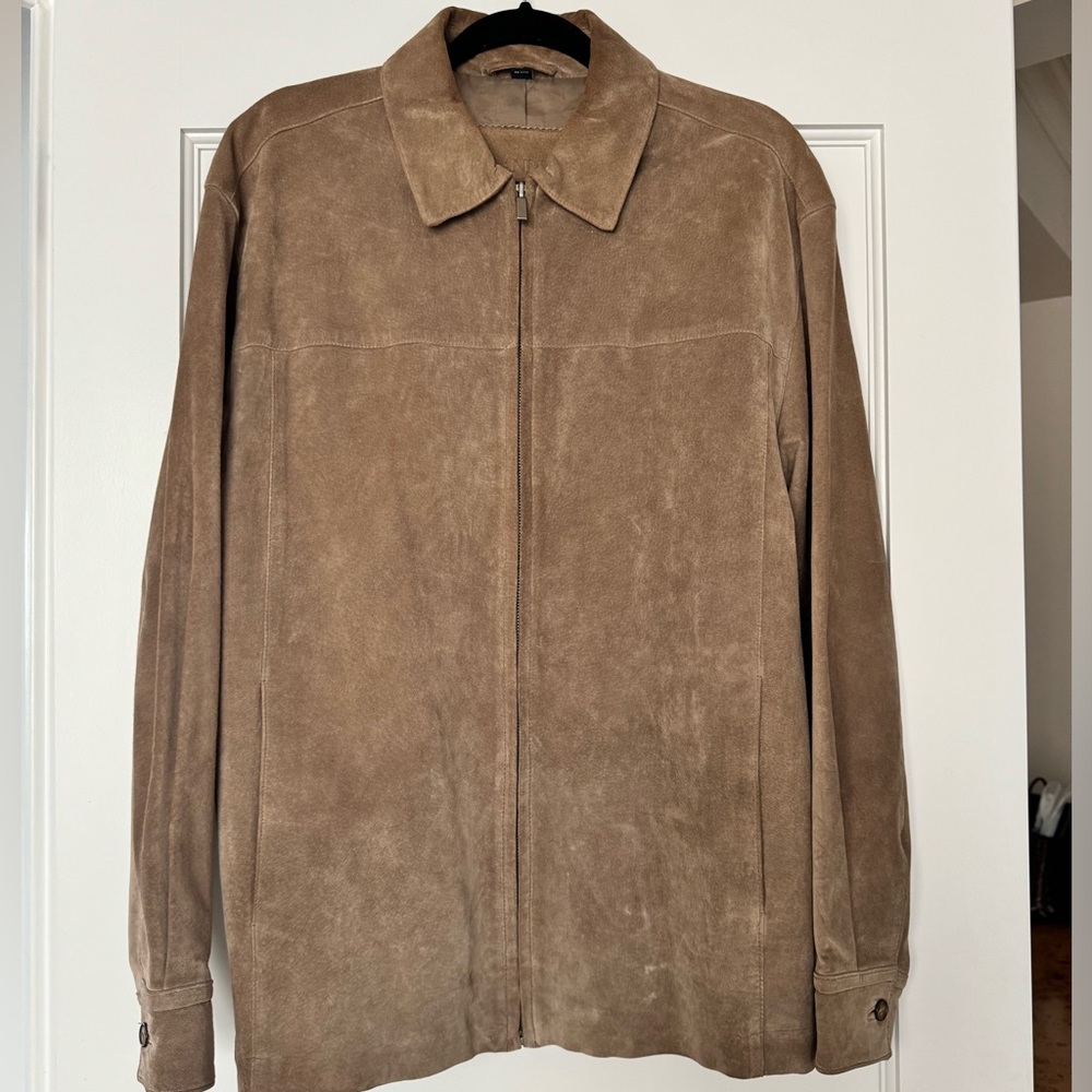 Vintage Oversized Taupe Suede Jacket